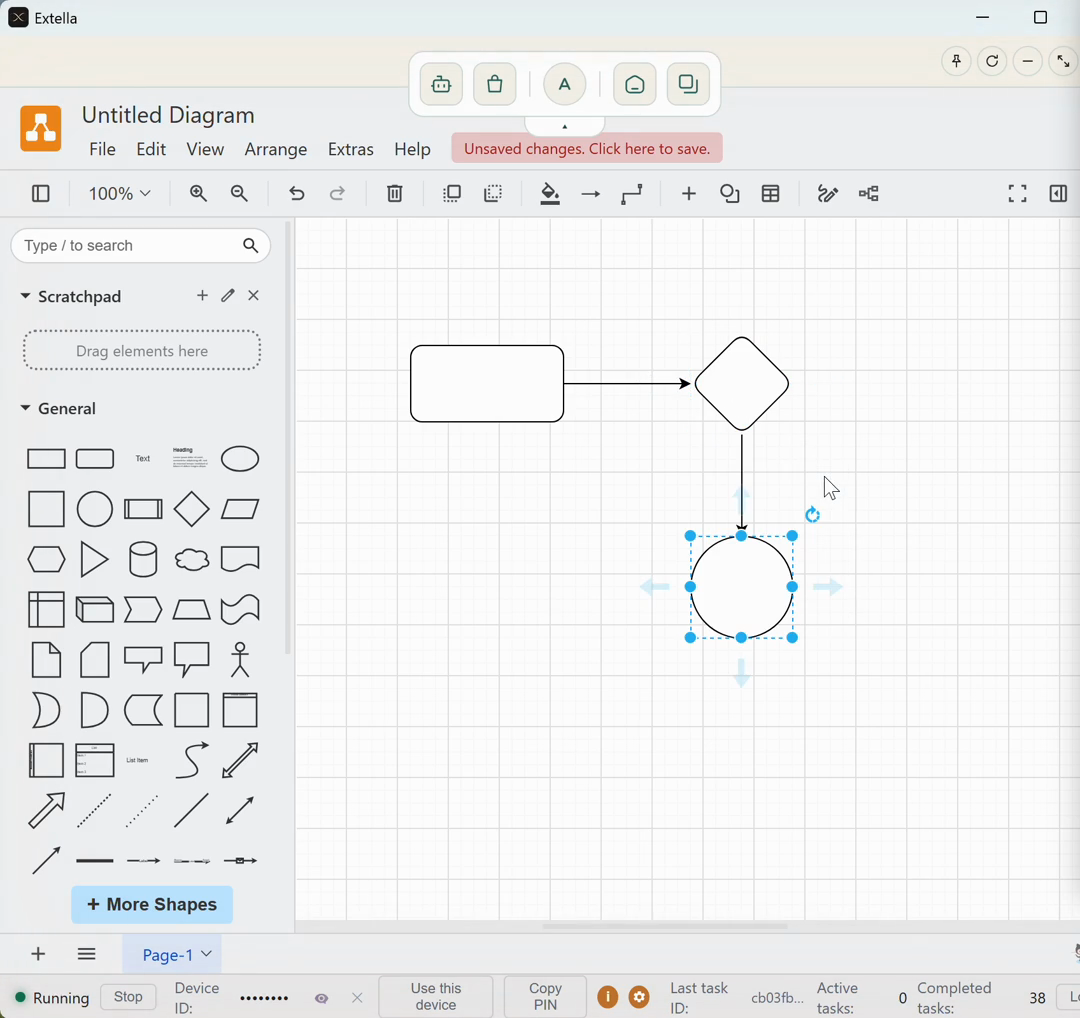 Diagram Editor in an Extella window
