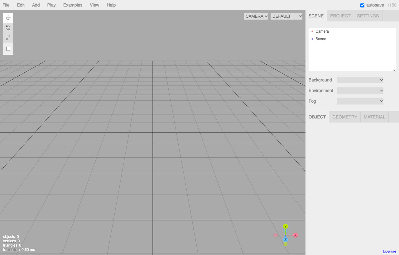 three.js — 3D scene editor